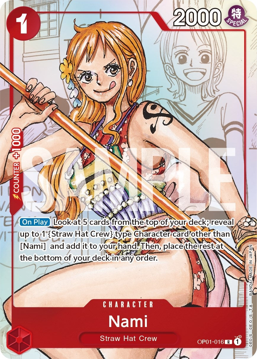 Nami - OP01-016 (Alternate Art) (1016) (OP-PR) - One Piece Card Game Single