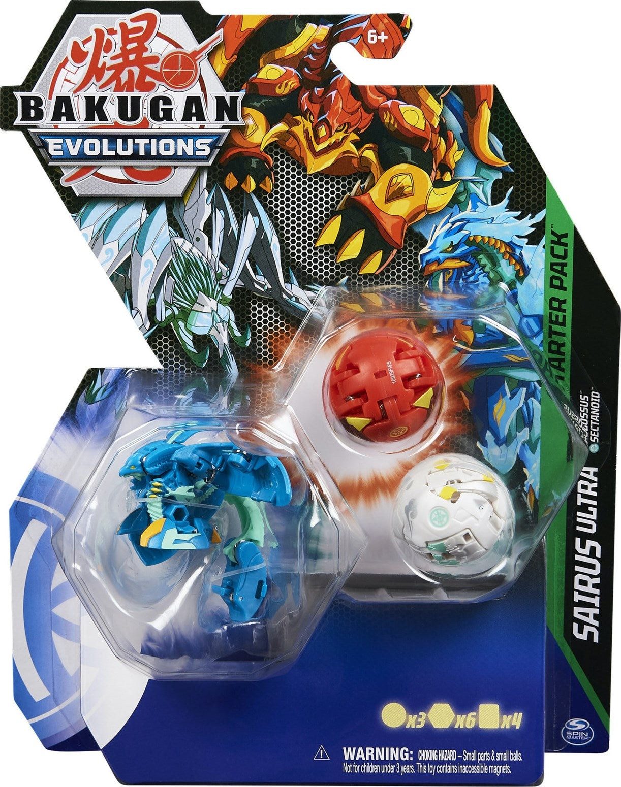 Bakugan Starter 3-Pack - Aquos Sairus Ultra [EVO] - Bakugan TCG Sealed