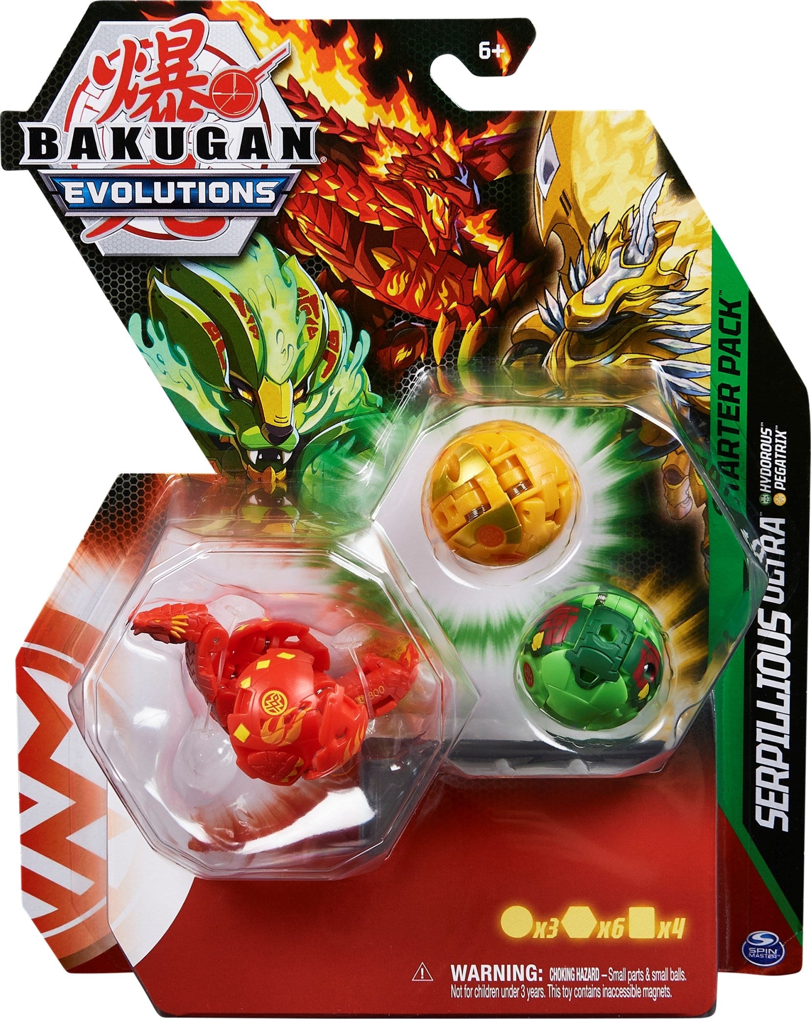 Bakugan Starter 3-Pack - Pyrus Serpillious Ultra [EVO] - Bakugan TCG Sealed