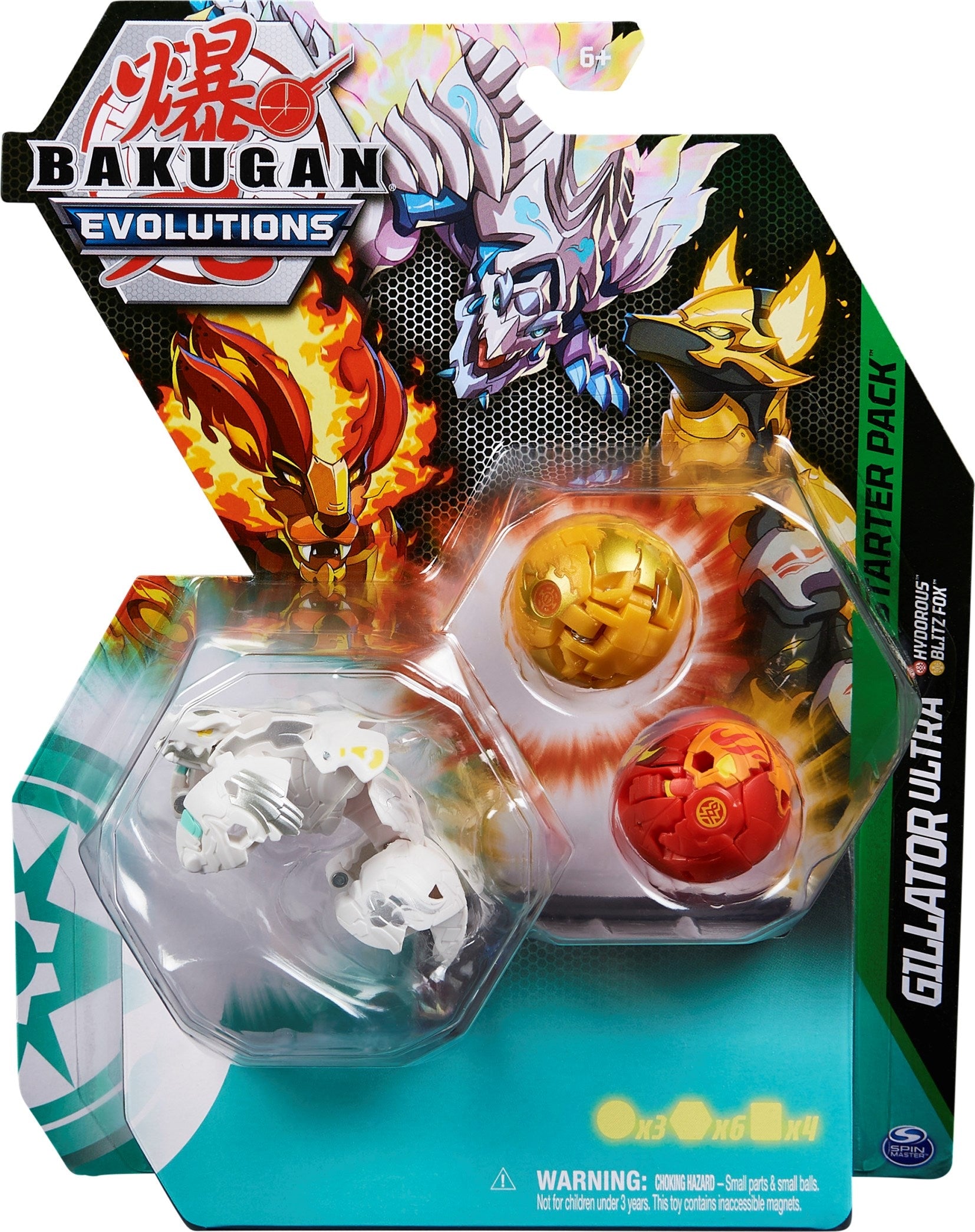 Bakugan Starter 3-Pack - Haos Gillator Ultra [EVO] - Bakugan TCG Sealed