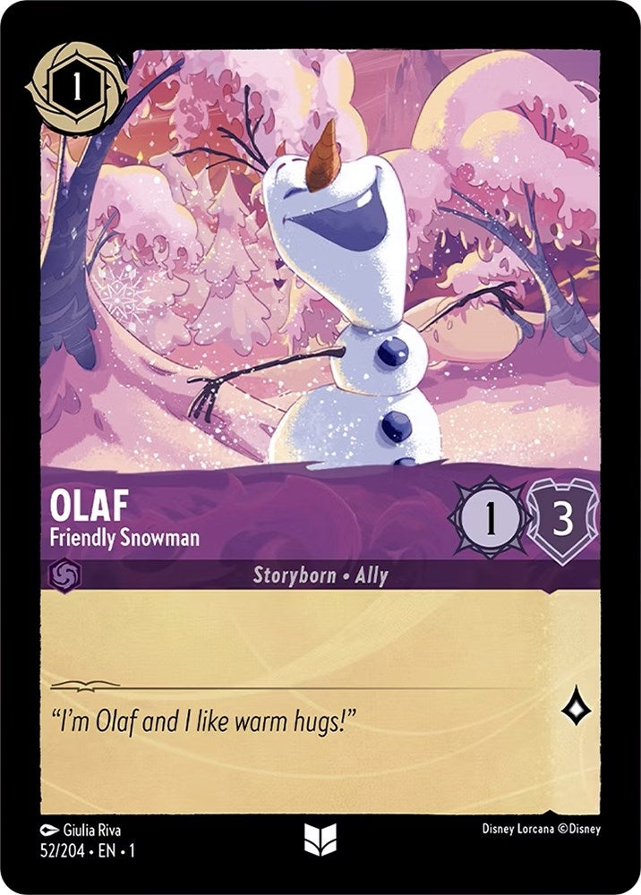 Olaf - Friendly Snowman (52) (1) - Disney Lorcana Single