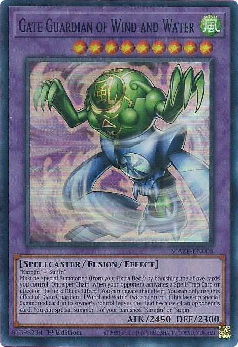 Gate Guardian of Wind and Water (5) (MAZE) - YuGiOh Single