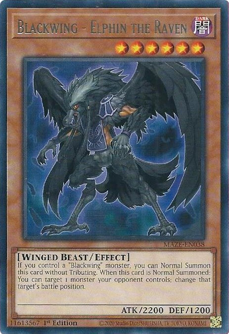 Blackwing - Elphin the Raven (38) (MAZE) - YuGiOh Single