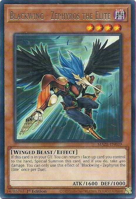 Blackwing - Zephyros the Elite (39) (MAZE) - YuGiOh Single