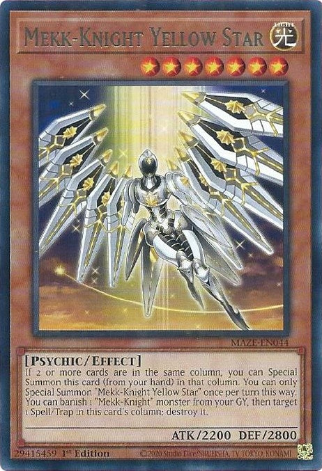 Mekk-Knight Yellow Star (44) (MAZE) - YuGiOh Single
