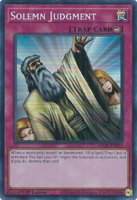 Solemn Judgment (63) (MAZE) - YuGiOh Single