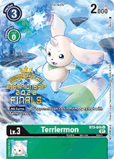 Terriermon (2022 Championship Finals Digimon Tamers Pack) (3046) [BT01-03] - Digimon Card Game Single