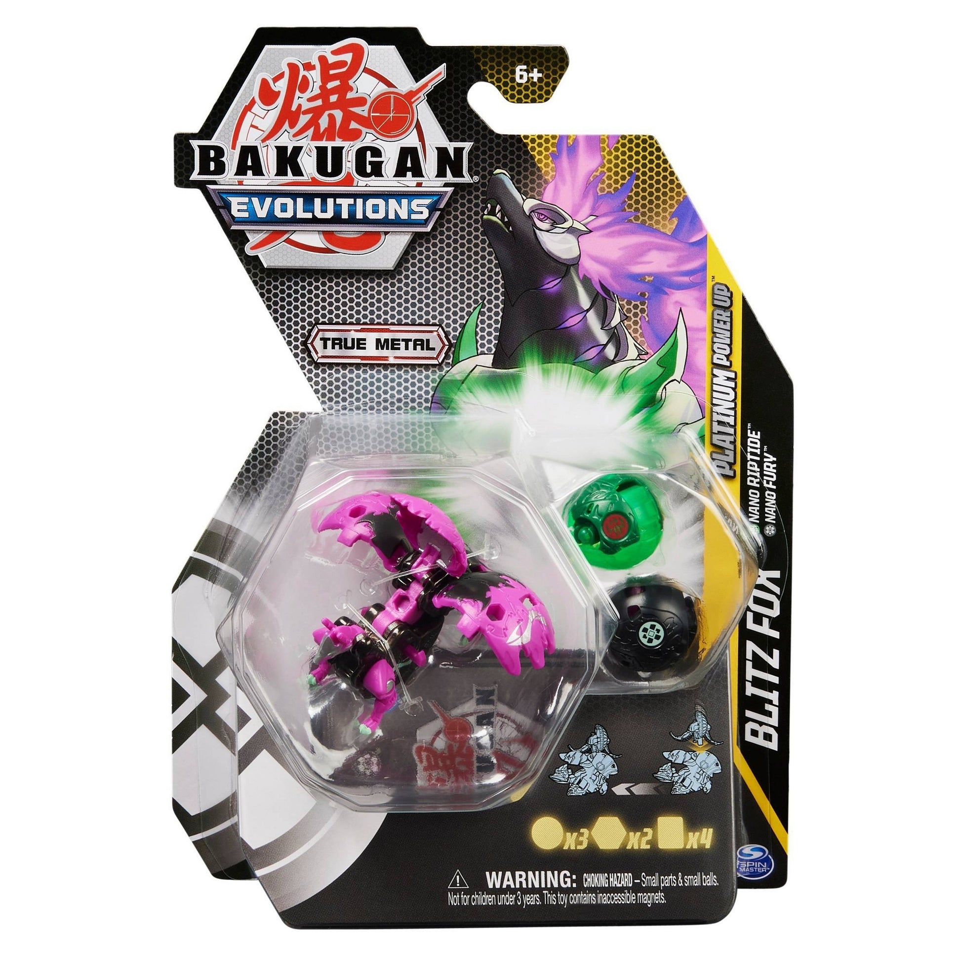 Bakugan Platinum Power Up Pack - Darkus Platinum Power Up Blitz Fox [EVO] - Bakugan TCG Sealed