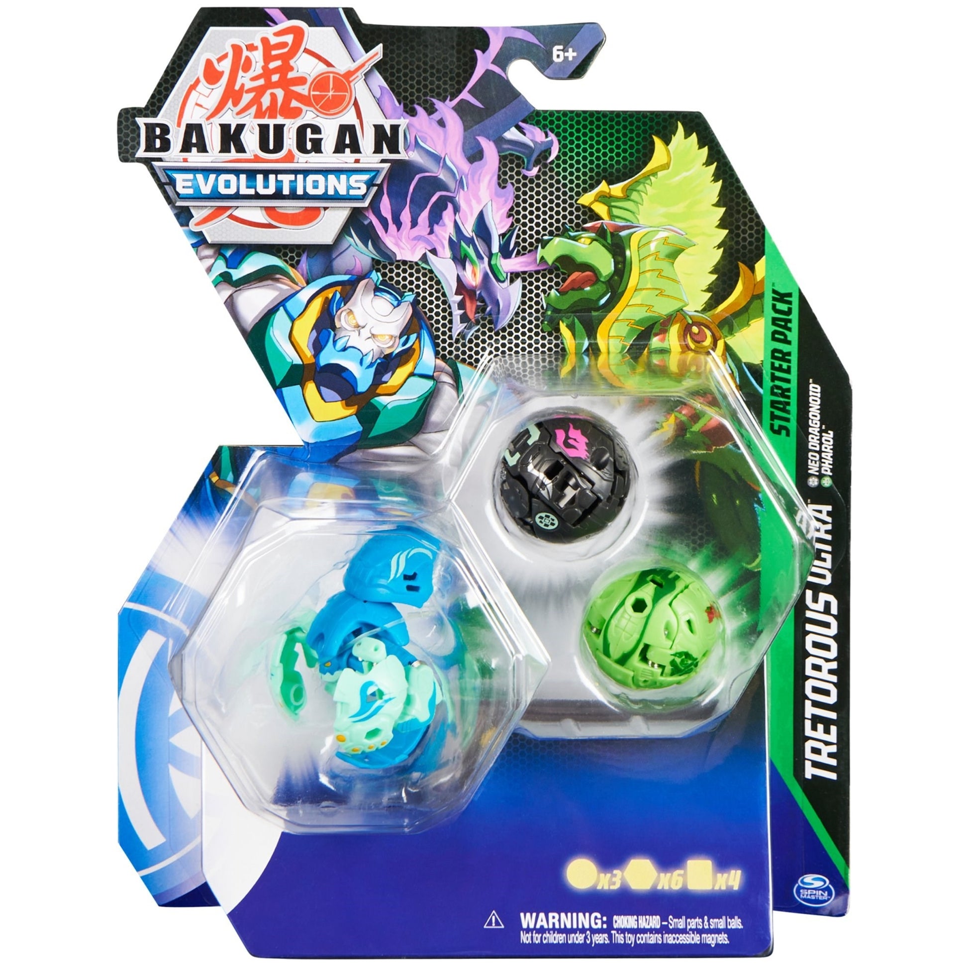 Bakugan Starter 3-Pack - Aquos Tretorous Ultra [EVO] - Bakugan TCG Sealed