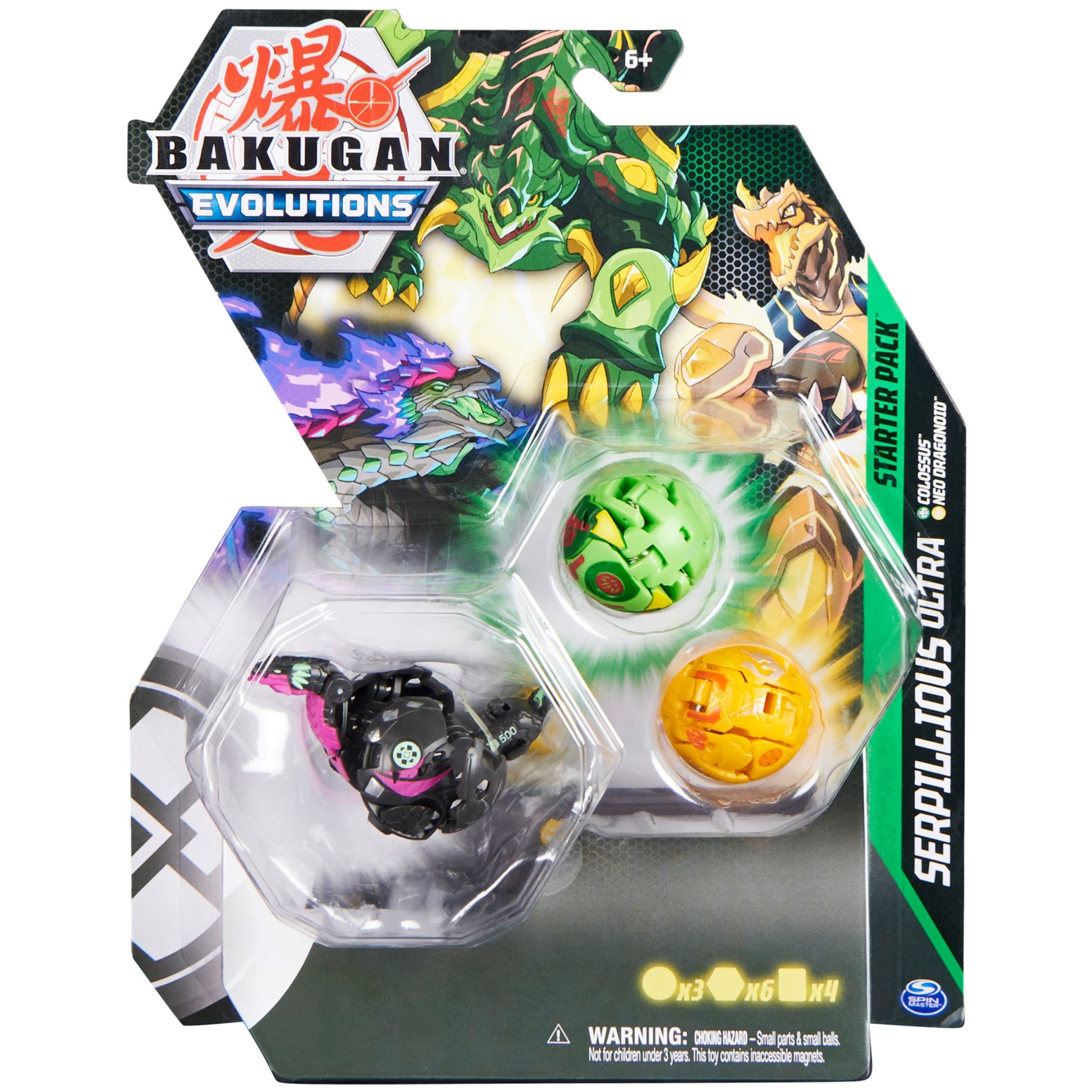 Bakugan Starter 3-Pack - Darkus Serpillious Ultra [EVO] - Bakugan TCG Sealed