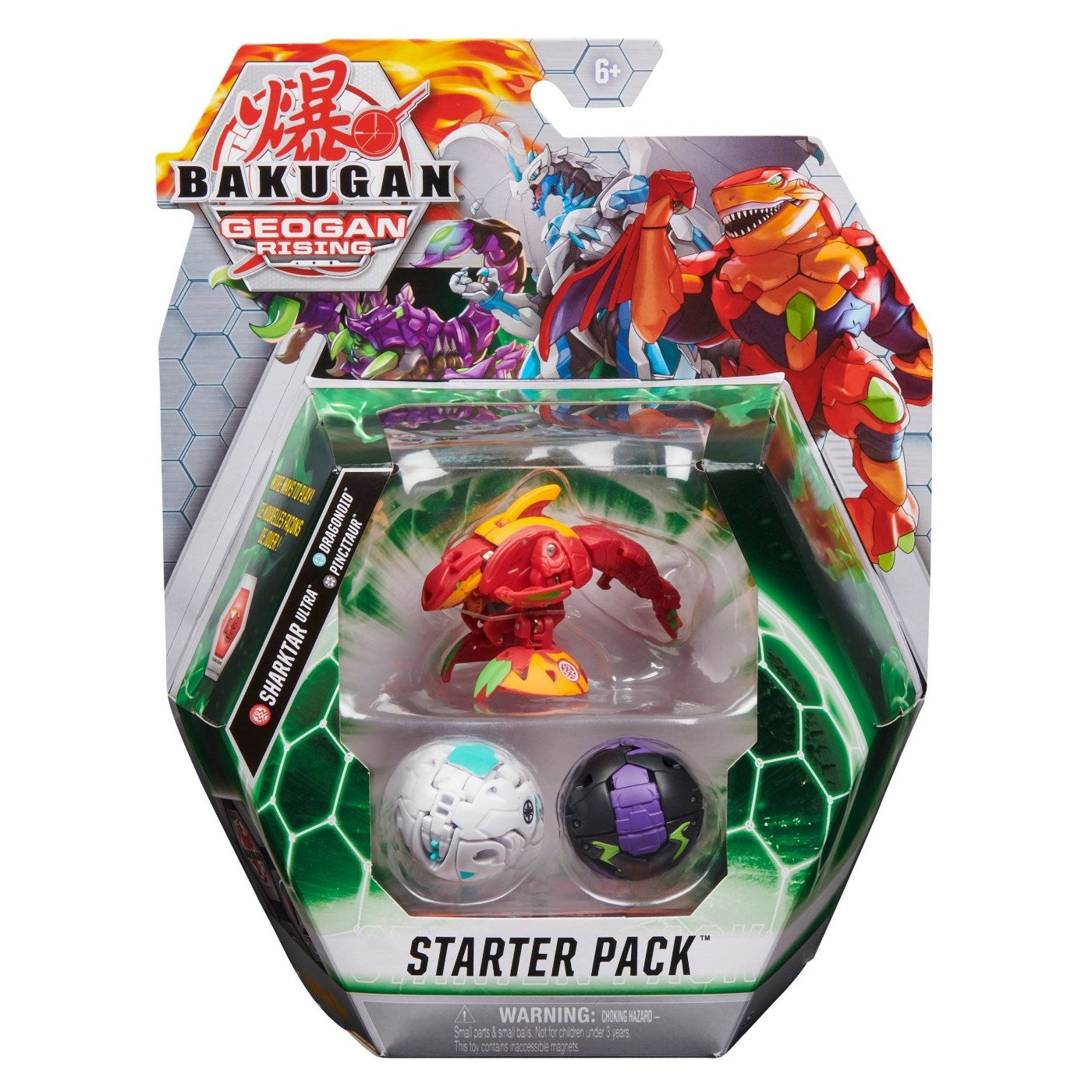 Bakugan Starter 3-Pack - Pyrus Sharktar Ultra [GR] - Bakugan TCG Sealed