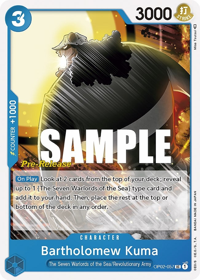 Bartholomew Kuma (2057) (OP02 PRE) - One Piece Card Game Single
