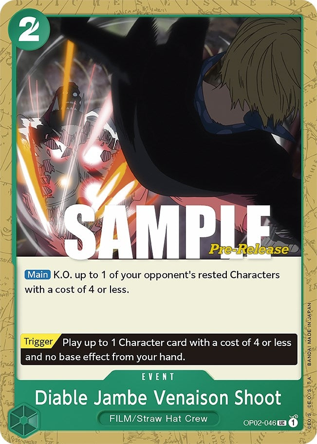 Diable Jambe Venaison Shoot (2046) (OP02 PRE) - One Piece Card Game Single