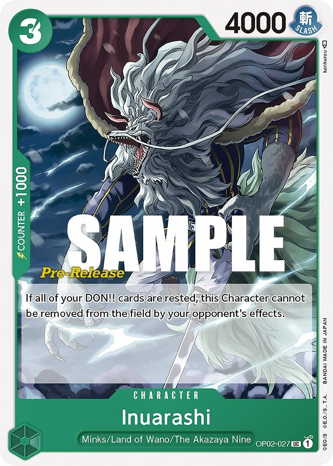 Inuarashi (2027) (OP02 PRE) - One Piece Card Game Single