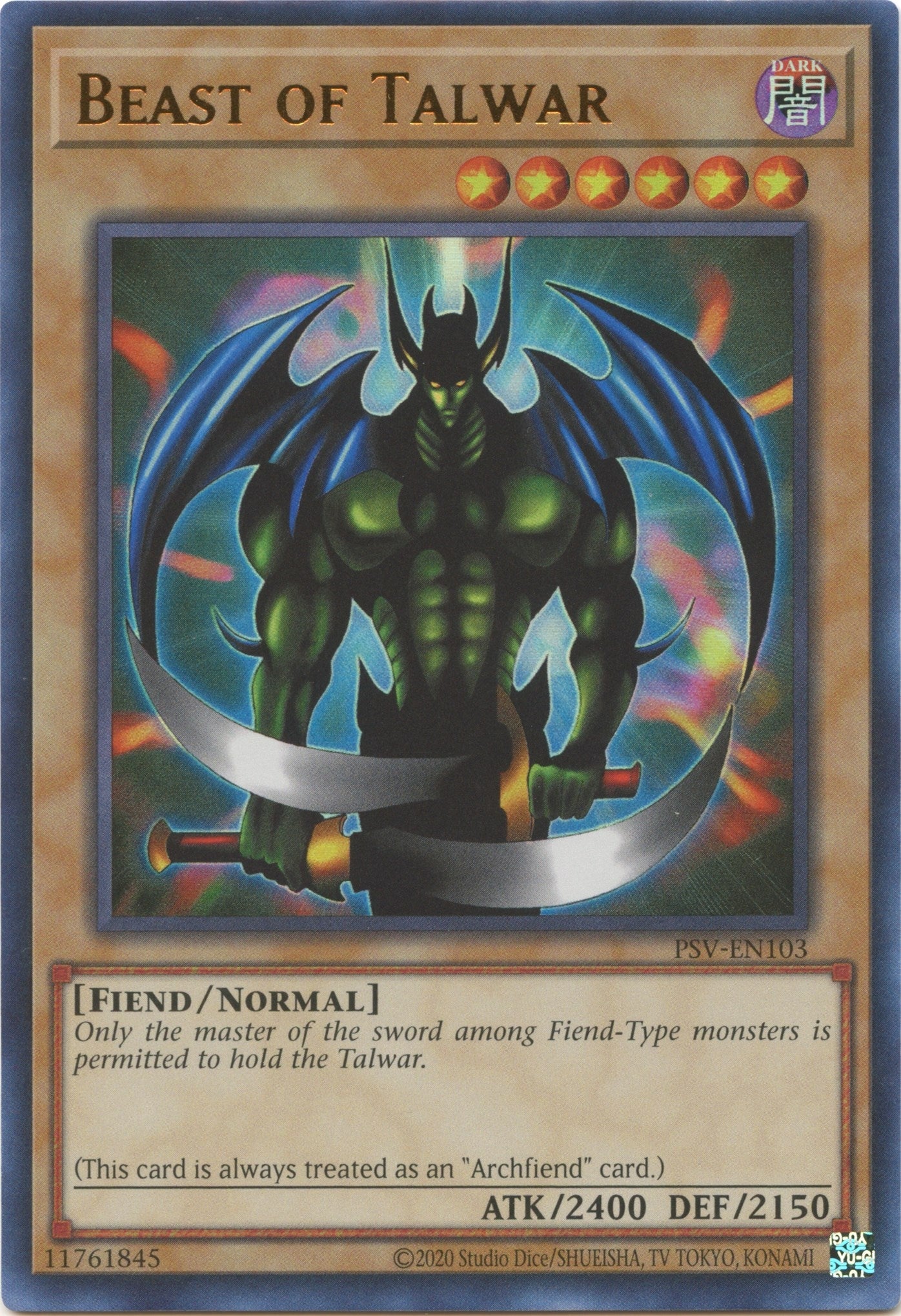 Beast of Talwar (103) (PSV-EN) - YuGiOh Single