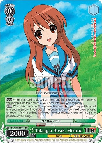 Taking a Break Mikuru (SR) (201) - Weiss Schwarz Single