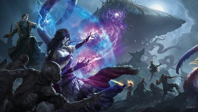 Aleksi Briclot Planeswalker Playmat for Magic: The Gathering (Kickstarter Exclusive) - Eldritch Moon Battle - Playmats