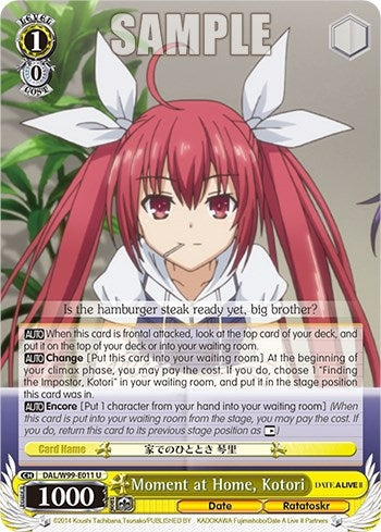Moment at Home Kotori (99011) [DAL] - Weiss Schwarz Single