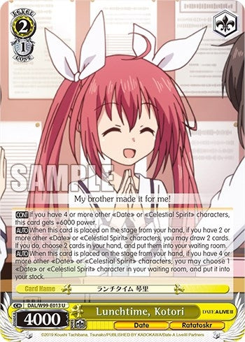 Lunchtime Kotori (99013) [DAL] - Weiss Schwarz Single