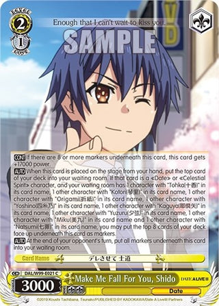 Make Me Fall For You Shido (99021) [DAL] - Weiss Schwarz Single
