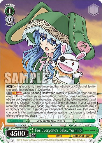 For Everyone’s Sake Yoshino (99026) [DAL] - Weiss Schwarz Single