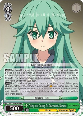 Taking Into Custody for Observation Natsumi (99029) [DAL] - Weiss Schwarz Single