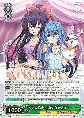 Pajama Party Tohka & Yoshino (SR) (99030) [DAL] - Weiss Schwarz Single