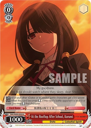 At the Rooftop After School Kurumi (99059) [DAL] - Weiss Schwarz Single