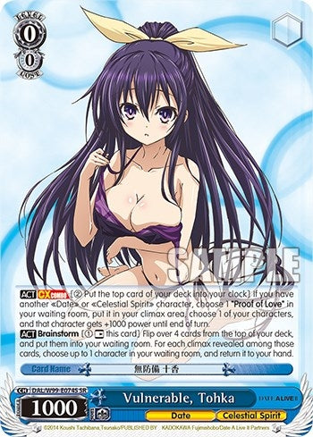 Vulnerable Tohka (SR) (99074) [DAL] - Weiss Schwarz Single