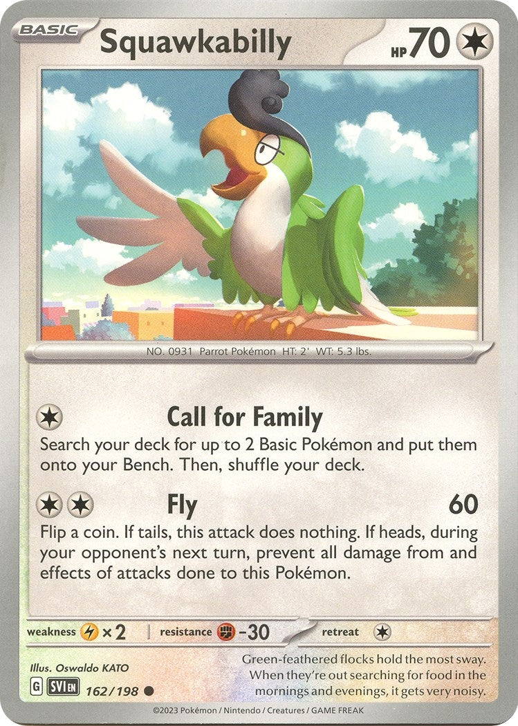 Image for Squawkabilly (162/198) (SV01: Scarlet & Violet Base Set) - Pokemon