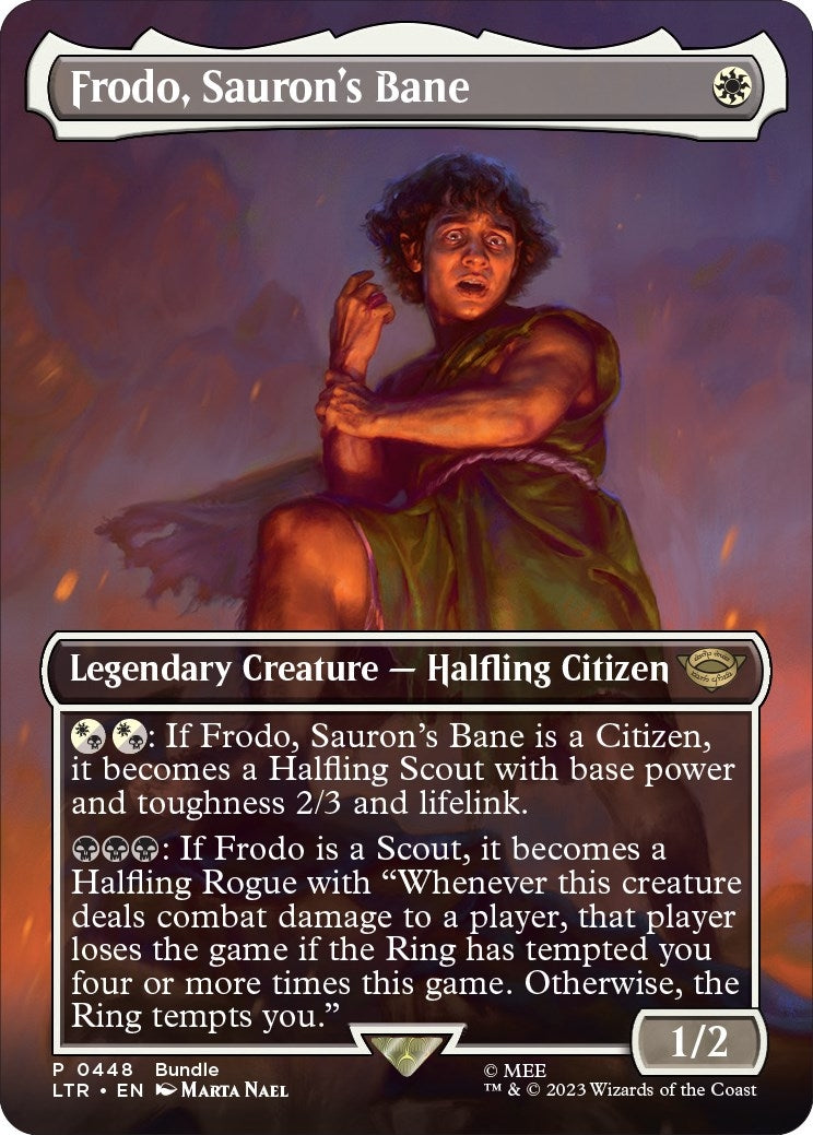 Frodo Sauron’s Bane (Borderless) (LTR Bundle) (448) [UMP] - MTG Single
