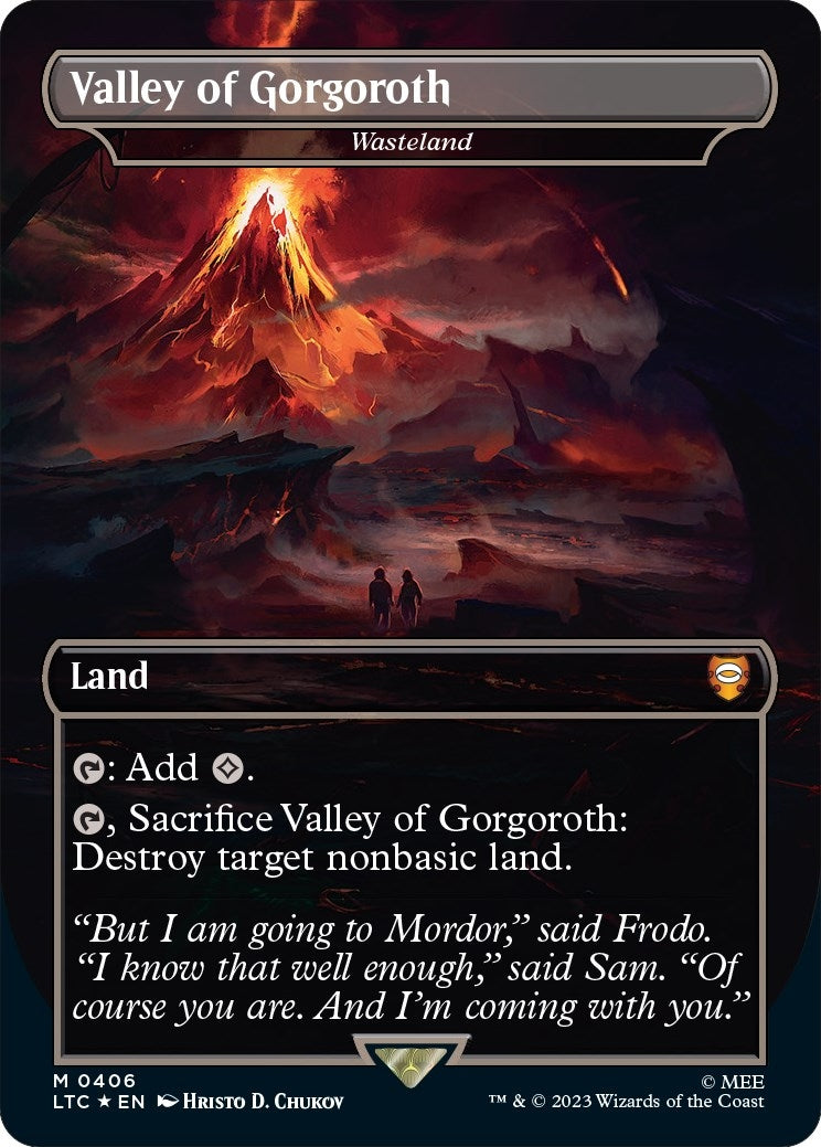 Image for Valley of Gorgoroth - Wasteland (Surge Foil) (406) (Commander: The Lord of the Rings: Tales of Middle-earth) - Magic: The Gathering