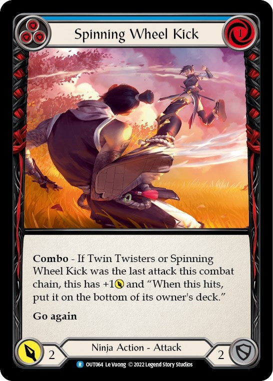 Spinning Wheel Kick (Blue) (64) [OUT] - Flesh and Blood TCG Single