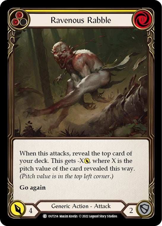 Ravenous Rabble (Yellow) (214) [OUT] - Flesh and Blood TCG Single