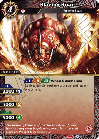 Blazing Boar (1008) [ST01] - Battle Spirits Saga Single