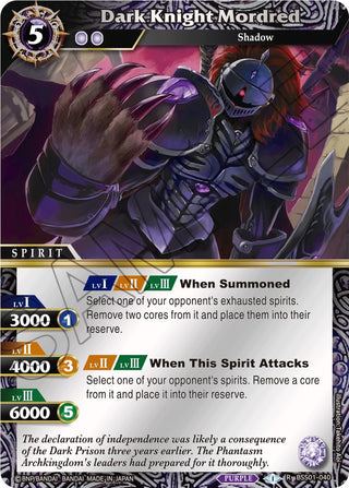 Dark Knight Mordred (Box Topper) (1040) [BSS01] - Battle Spirits Saga Single