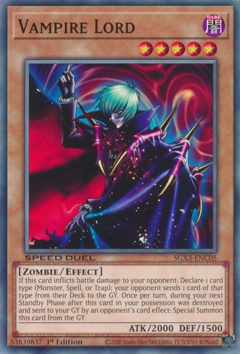 Vampire Lord (305) (SGX3) - YuGiOh Single