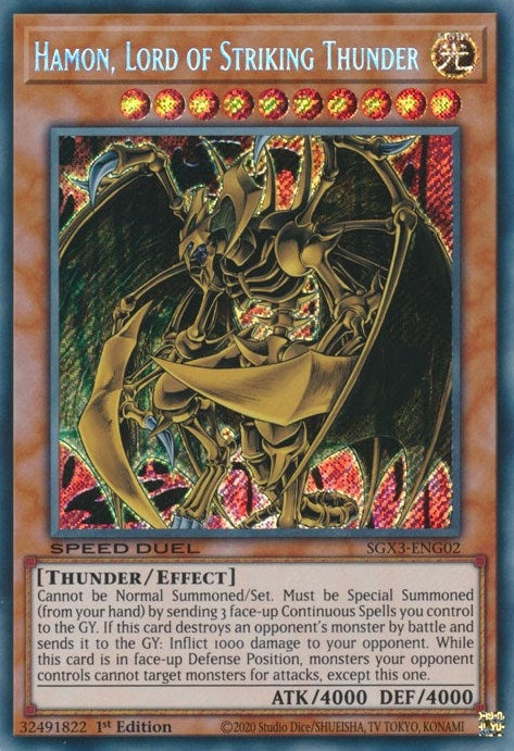 Hamon Lord of Striking Thunder (302) (SGX3) - YuGiOh Single