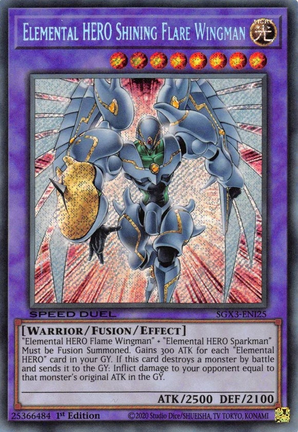 Elemental HERO Shining Flare Wingman (Secret Rare) (325) (SGX3) - YuGiOh Single