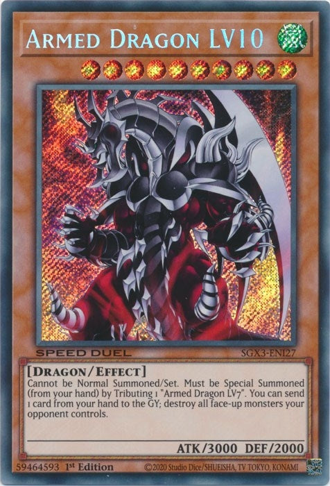 Armed Dragon LV10 (Secret Rare) (327) (SGX3) - YuGiOh Single