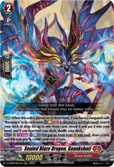 Sealed Blaze Dragon Kaankshati (9001) [D-BT09] - Cardfight Vanguard Single