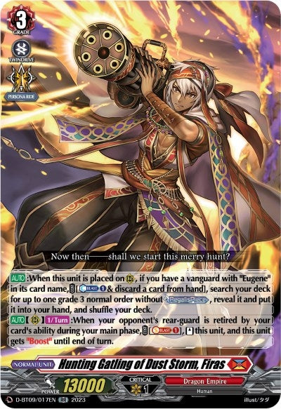 Hunting Gatling of Dust Storm Firas (9017) [D-BT09] - Cardfight Vanguard Single