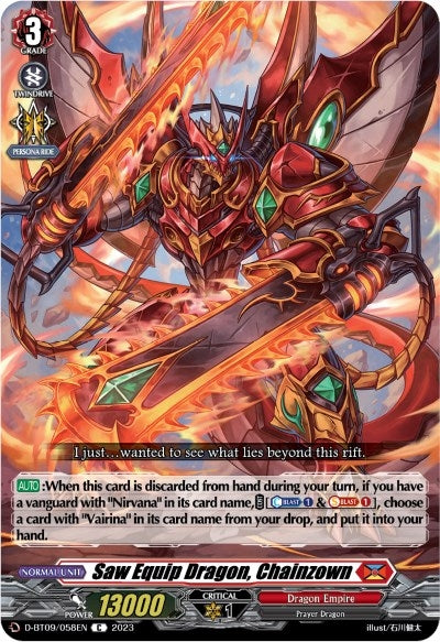 Saw Equip Dragon Chainzown (9058) [D-BT09] - Cardfight Vanguard Single