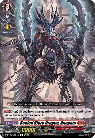 Sealed Blaze Dragon Anugam (9059) [D-BT09] - Cardfight Vanguard Single