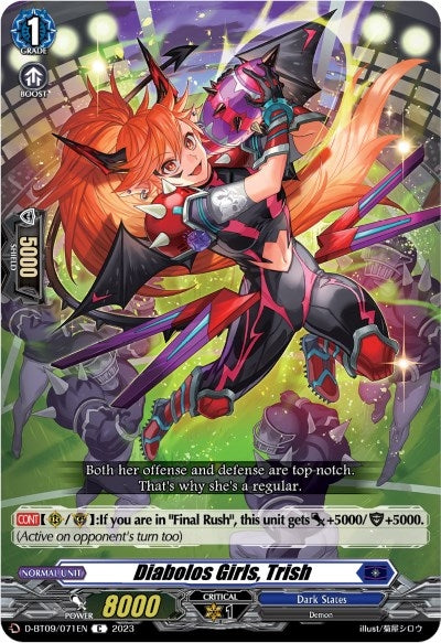 Diabolos Girls Trish (9071) [D-BT09] - Cardfight Vanguard Single