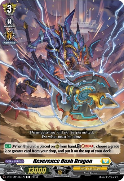 Reverence Rush Dragon (9083) [D-BT09] - Cardfight Vanguard Single