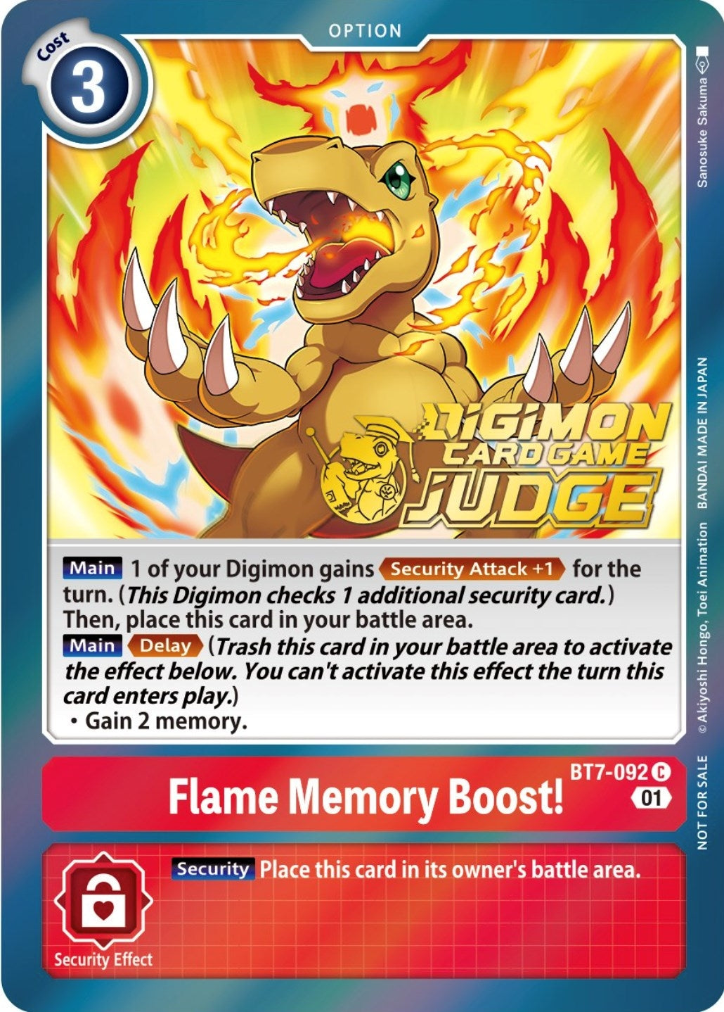 Flame Memory Boost! (Judge Pack 3) (7092) [BT07] - Digimon Card Game Single