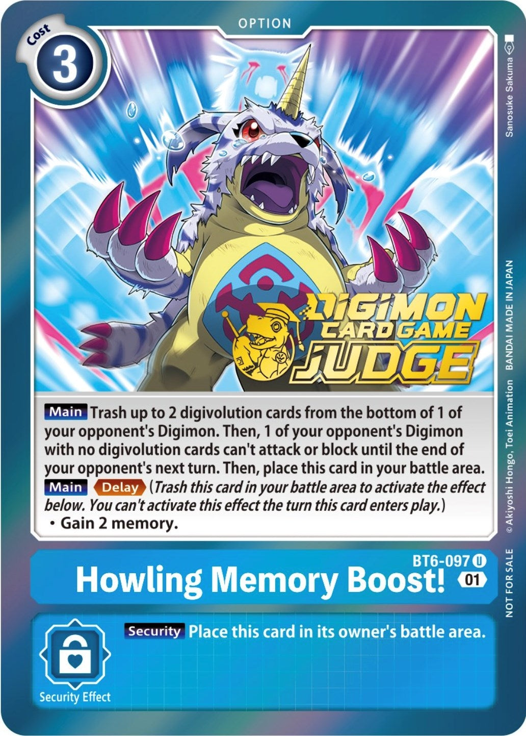 Howling Memory Boost! (Judge Pack 3) (6097) [BT06] - Digimon Card Game Single