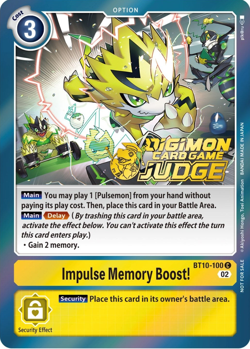 Impulse Memory Boost! (Judge Pack 3) (10100) [BT10] - Digimon Card Game Single