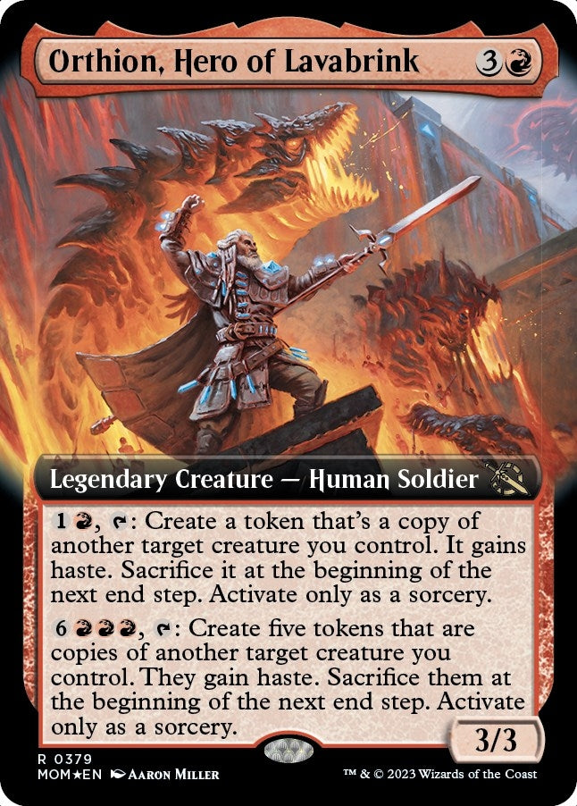 Orthion Hero of Lavabrink (Extended Art) (379) [MOM] - MTG Single